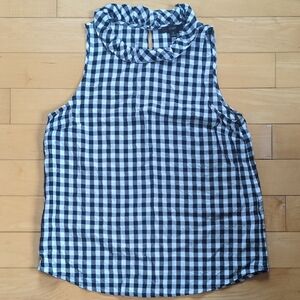 J.  Crew Black and White Gingham Sleeveless Top